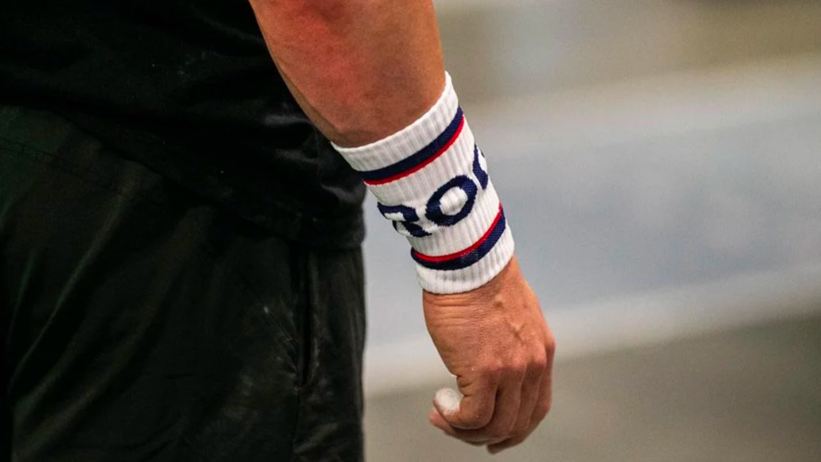 Rogue Wrist Bands White Blue Red Rogue Fitness